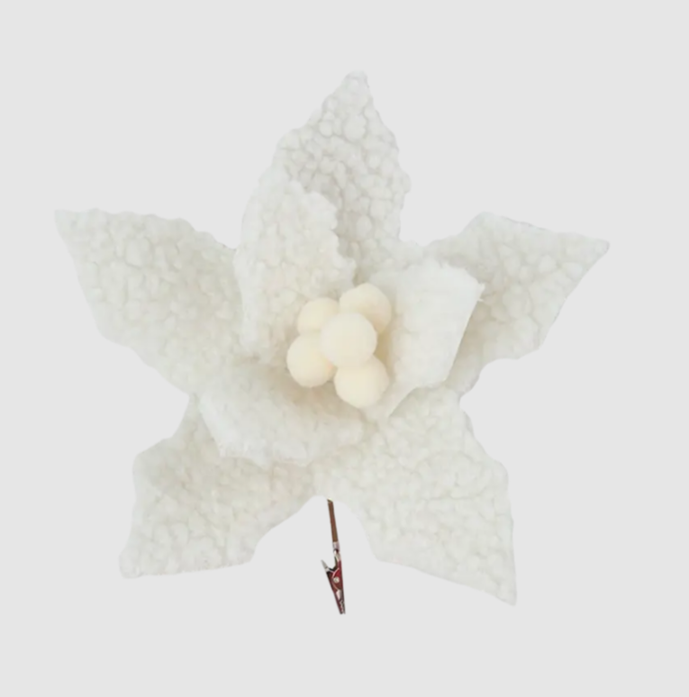 Украшение елочное Цветок, 24x15.5 см, цвет белый