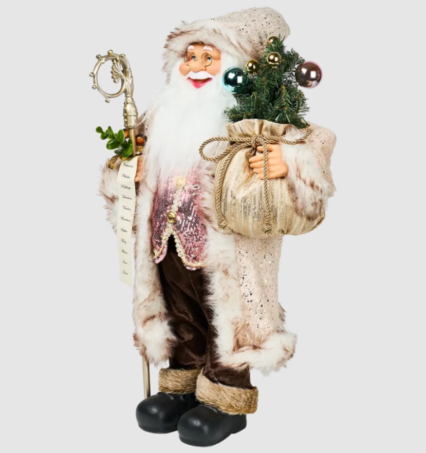 Фигура декоративная Санта 60 см розовый