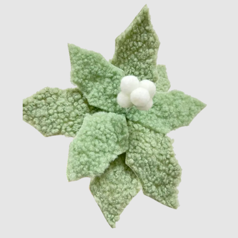 Украшение елочное Цветок, 24x15.5 см, цвет зеленый