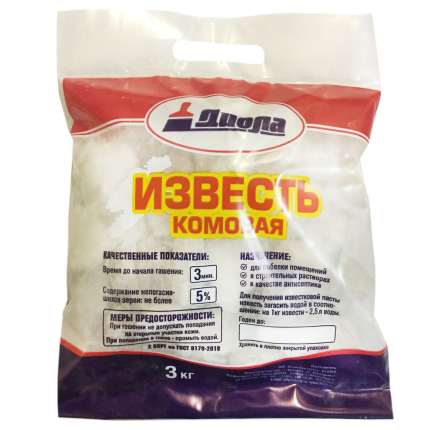 Известь комовая ДИОЛА 3 кг