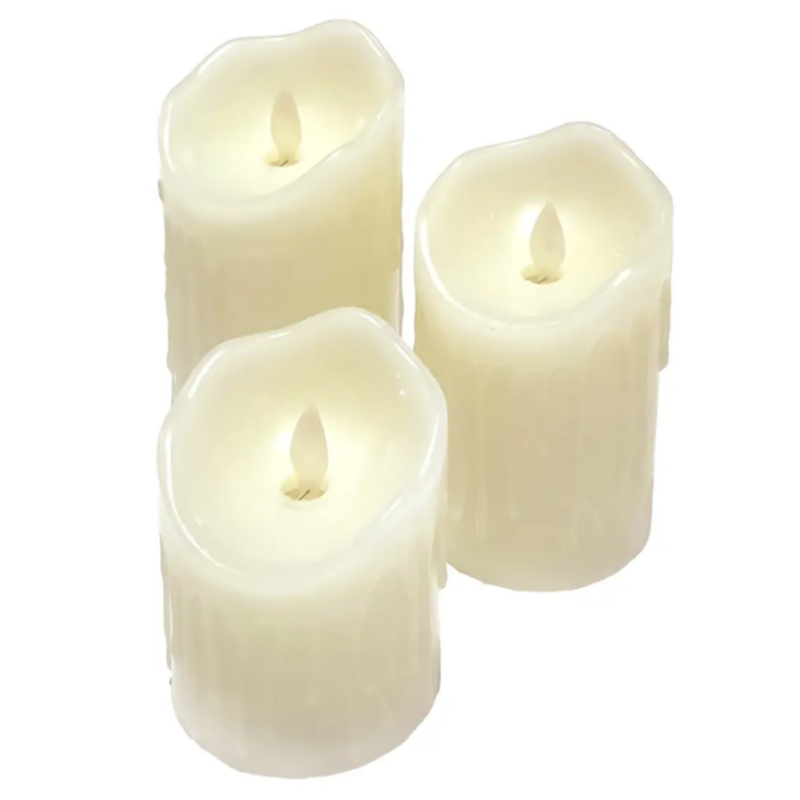 Гирлянда декор. Свечи теплый белый цвет 15 см 3 шт.