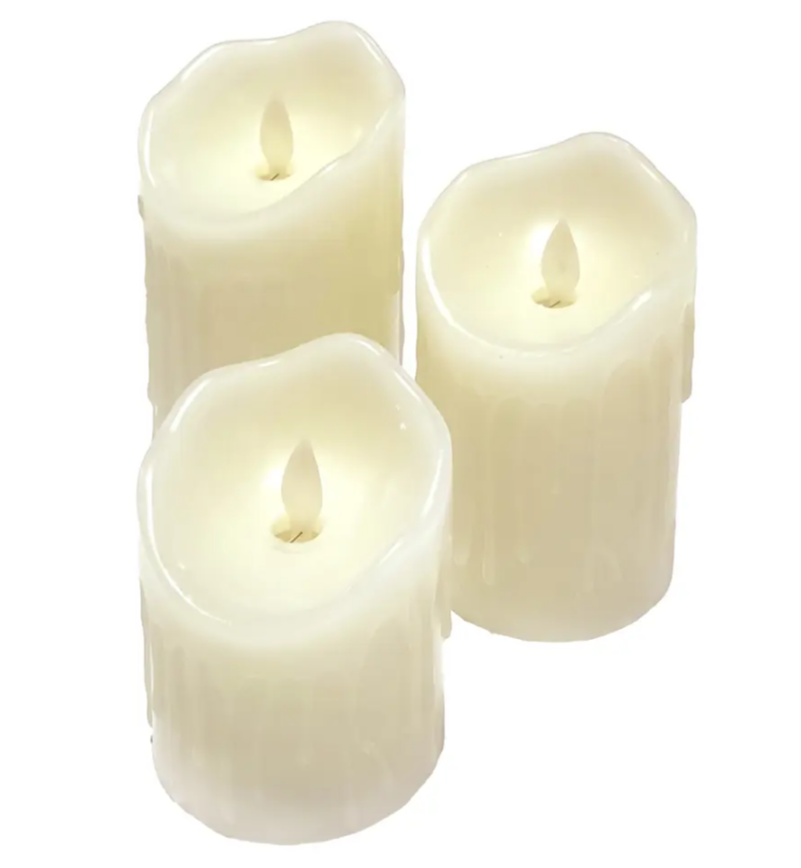 Гирлянда декор. Свечи теплый белый цвет 15 см 3 шт.