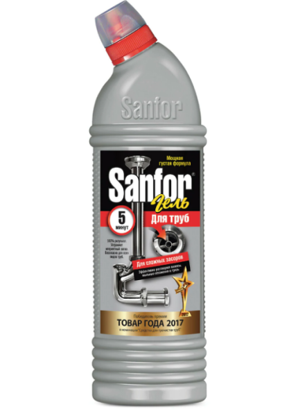 Средство "Санфор" гель для прочистки канализ. труб, 1000 мл
