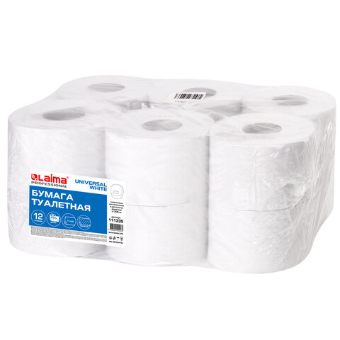 Бумага туалетная 200 м, LAIMA (T2), UNIVERSAL WHITE, 1-слойная, цвет белый 111335 Бумага туалетная 200 м, LAIMA (T2), UNIVERSAL WHITE, 1-слойная, цвет белый 111335