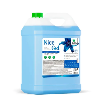 Гель для стирки "Nice Gel" универсальный (концентрат) 5л. (ПЭНД) Clean&Green CG8286